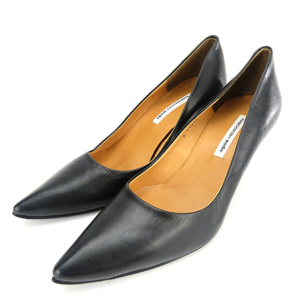 RABOKIGOSHI Works Leather Pumps Black