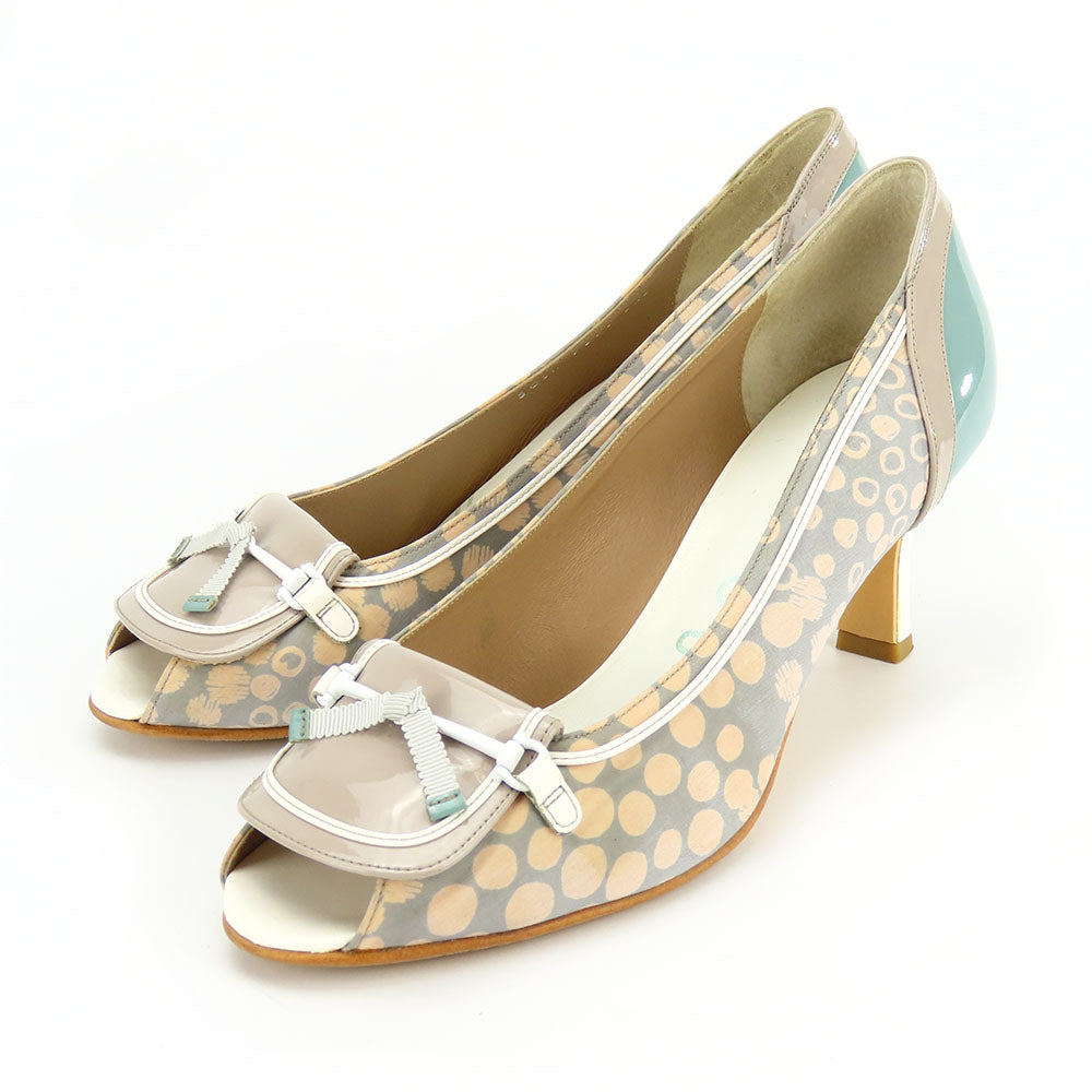 Regal Enamel Canvas Pumps Green Gray