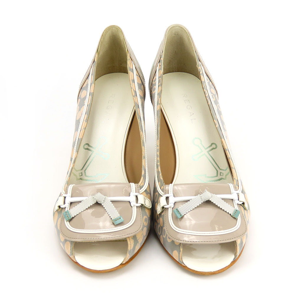 Regal Enamel Canvas Pumps Green Gray