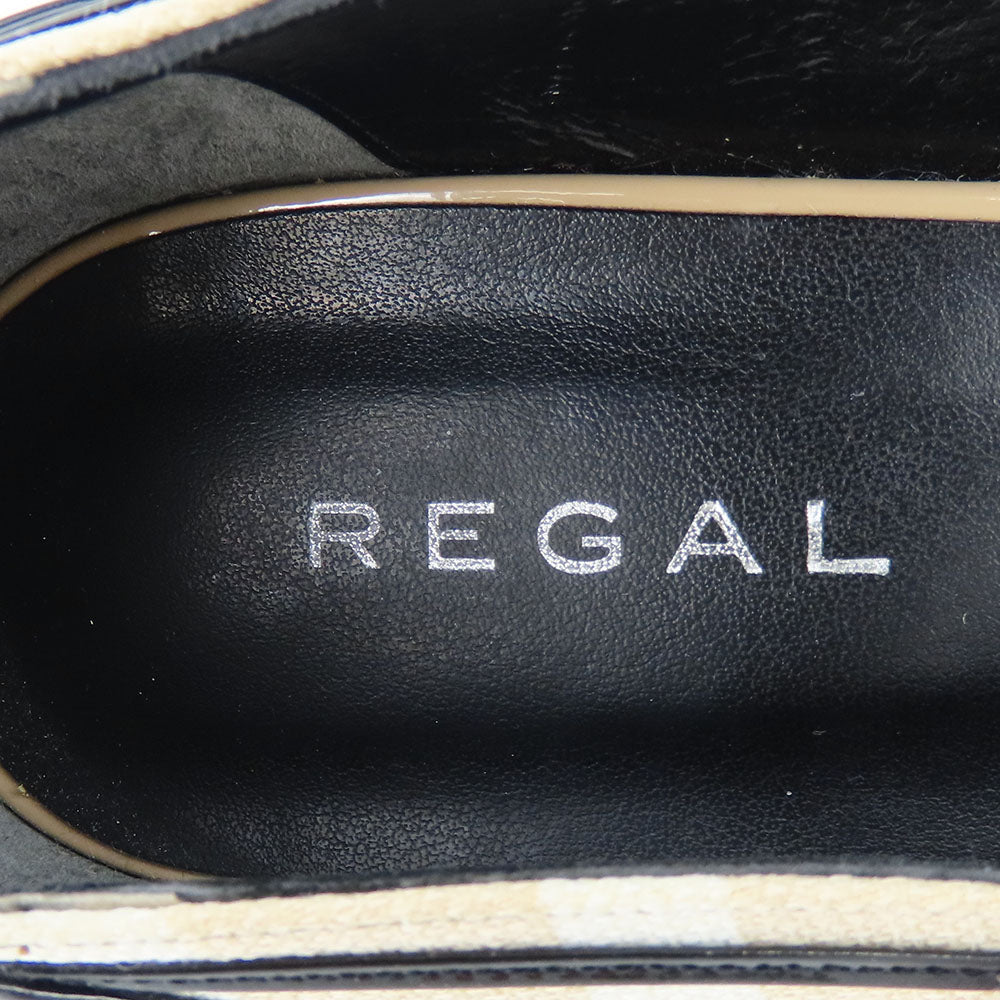 Regal Enamel Canvas Pumps Beige Black