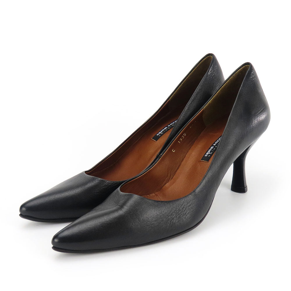 RABOKIGOSHI Works Leather Pumps Black