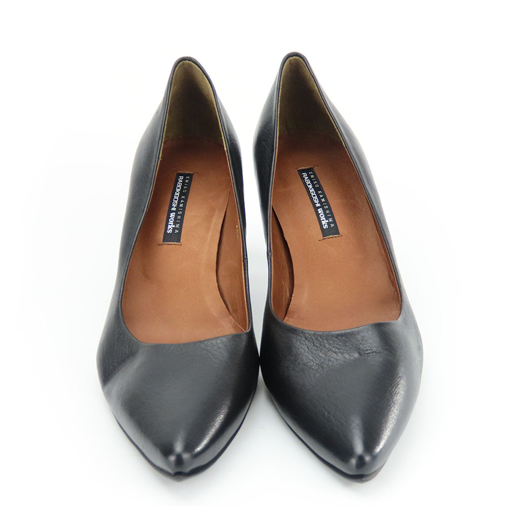 RABOKIGOSHI Works Leather Pumps Black