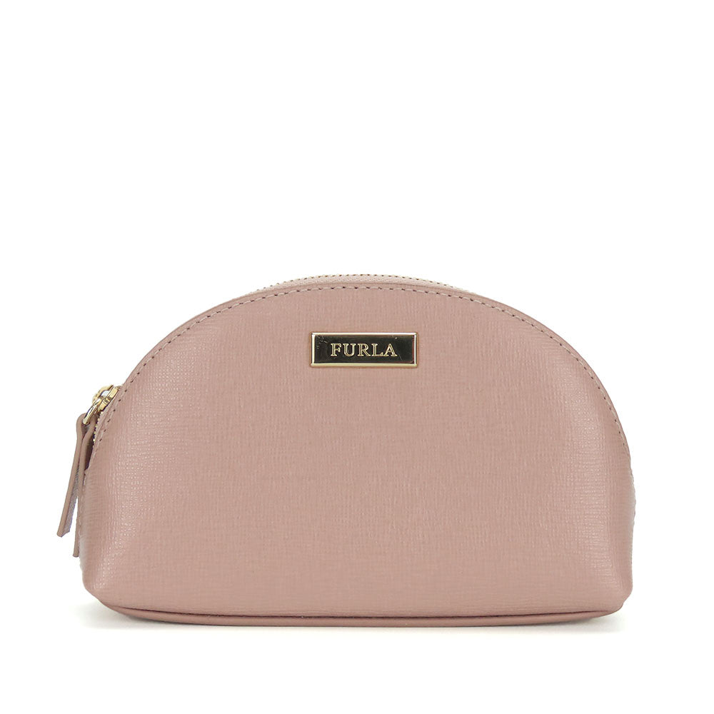 Furla Leather Pink Pouch Accessory Case