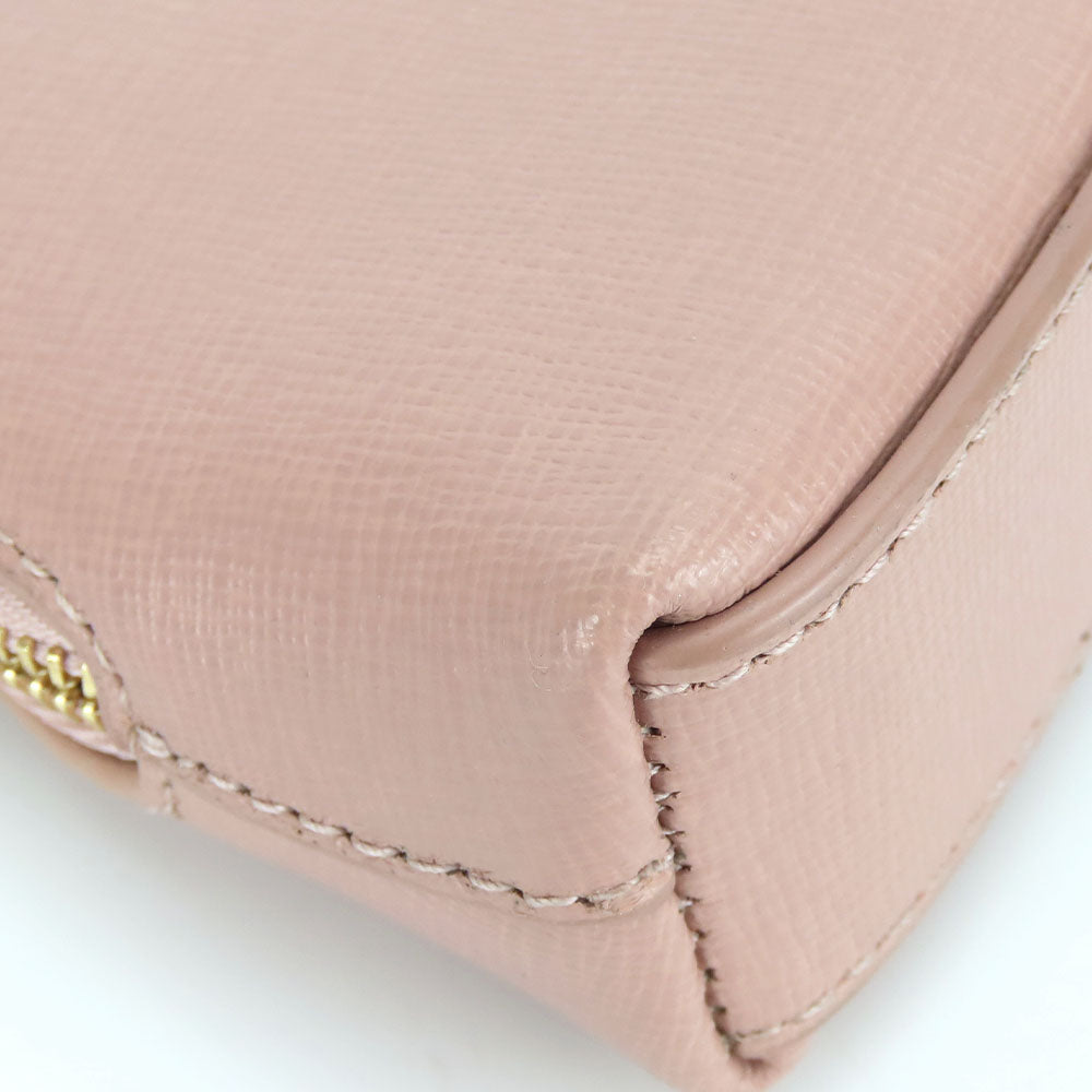 Furla Leather Pink Pouch Accessory Case