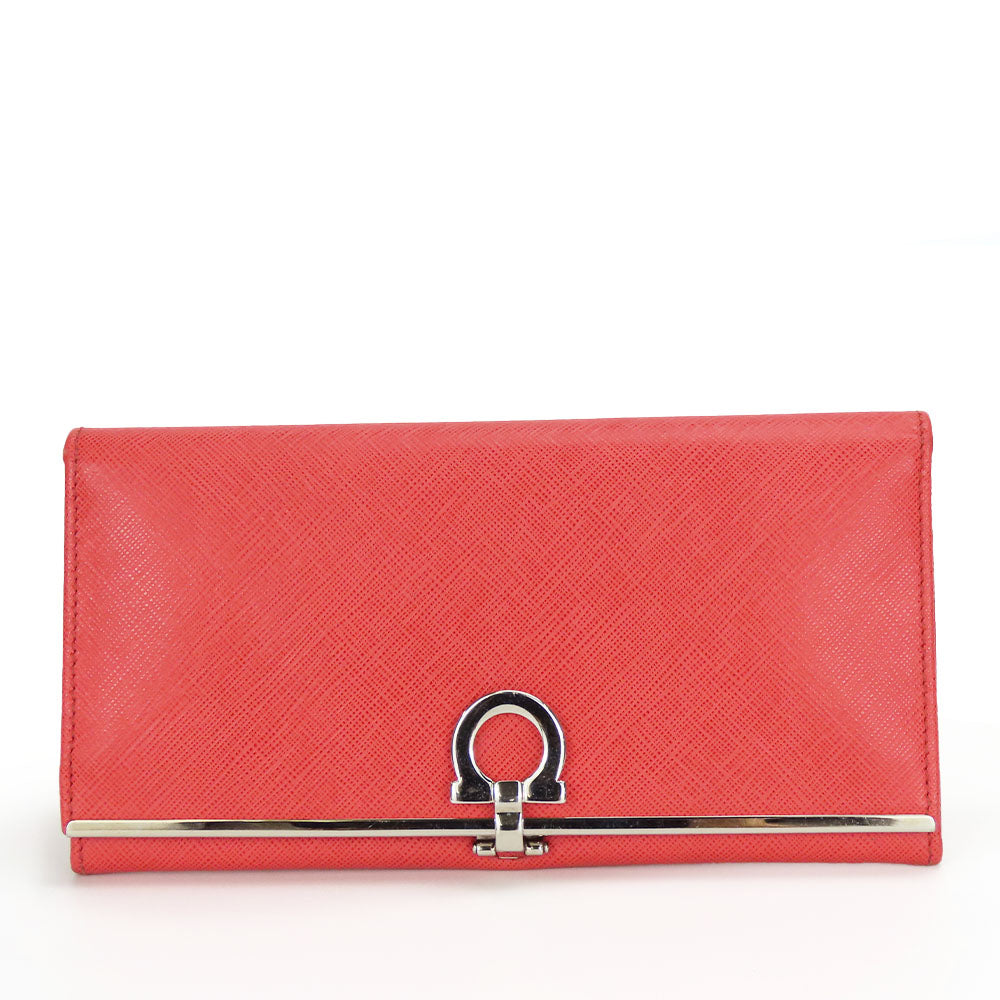 Salvatore Ferragamo Pink Leather Bifold Wallet