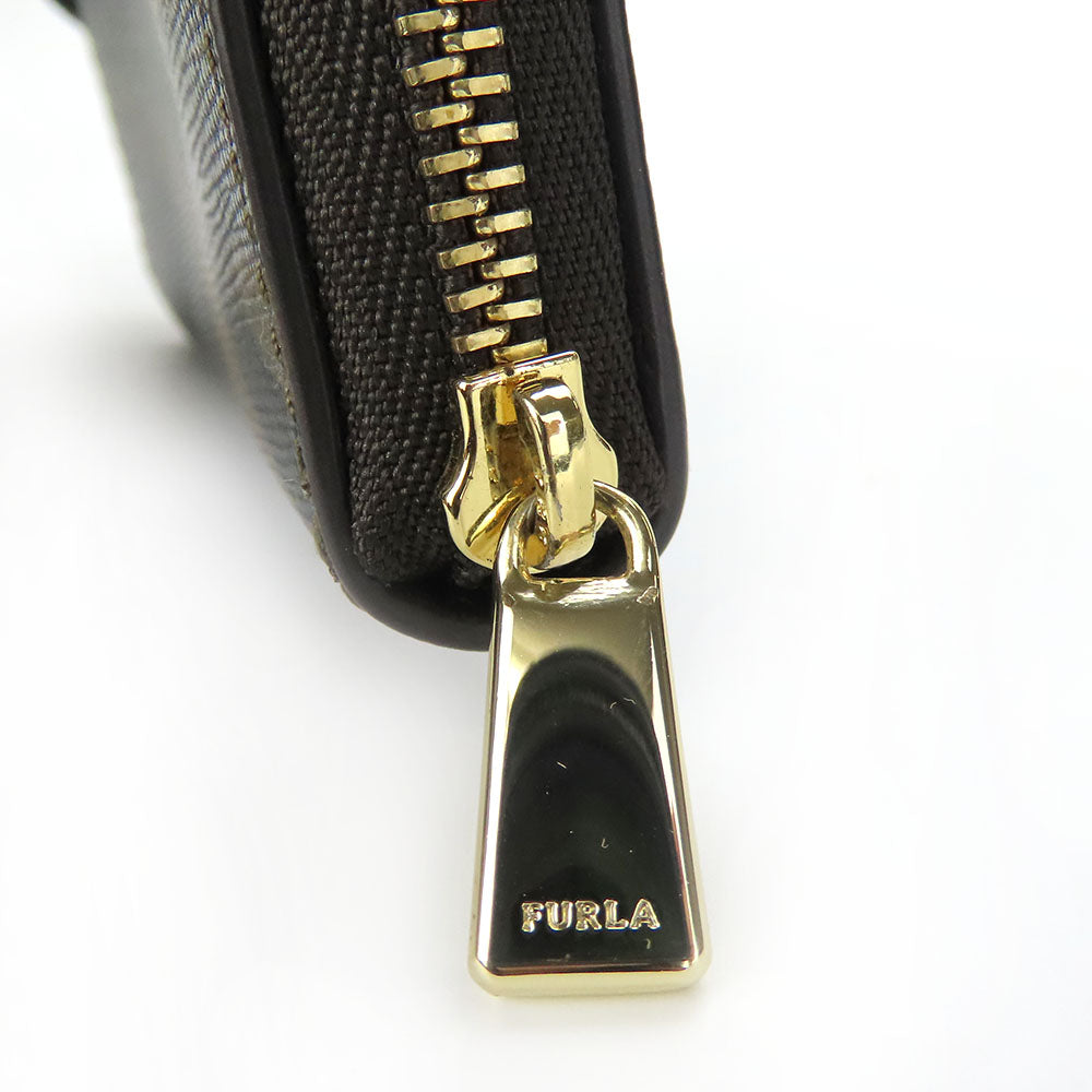 Furla Leather Coin Case Charcoal Brown