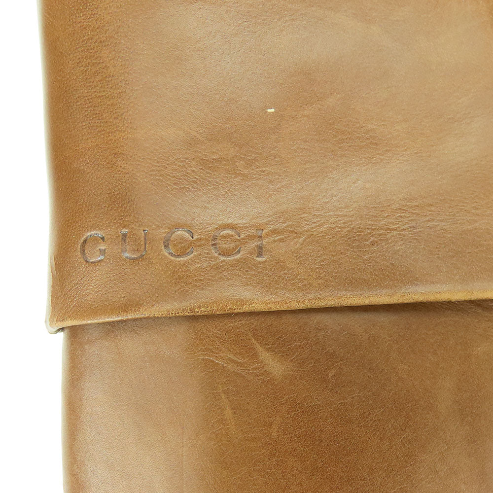 Used Gucci Leather Boots Brown