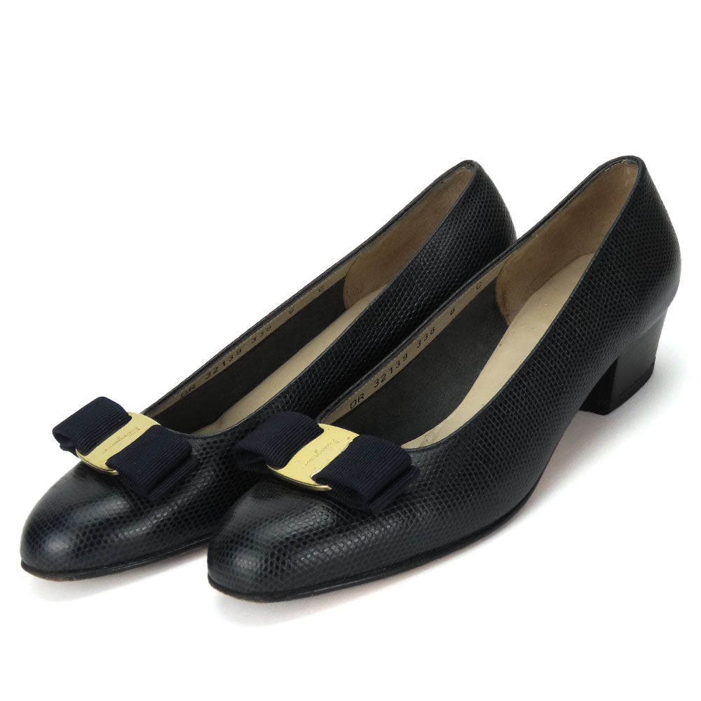 Salvatore Ferragamo Leather Vala Ribbon Pumps