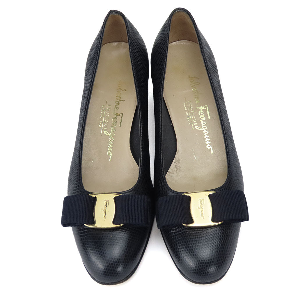 Salvatore Ferragamo Leather Vala Ribbon Pumps