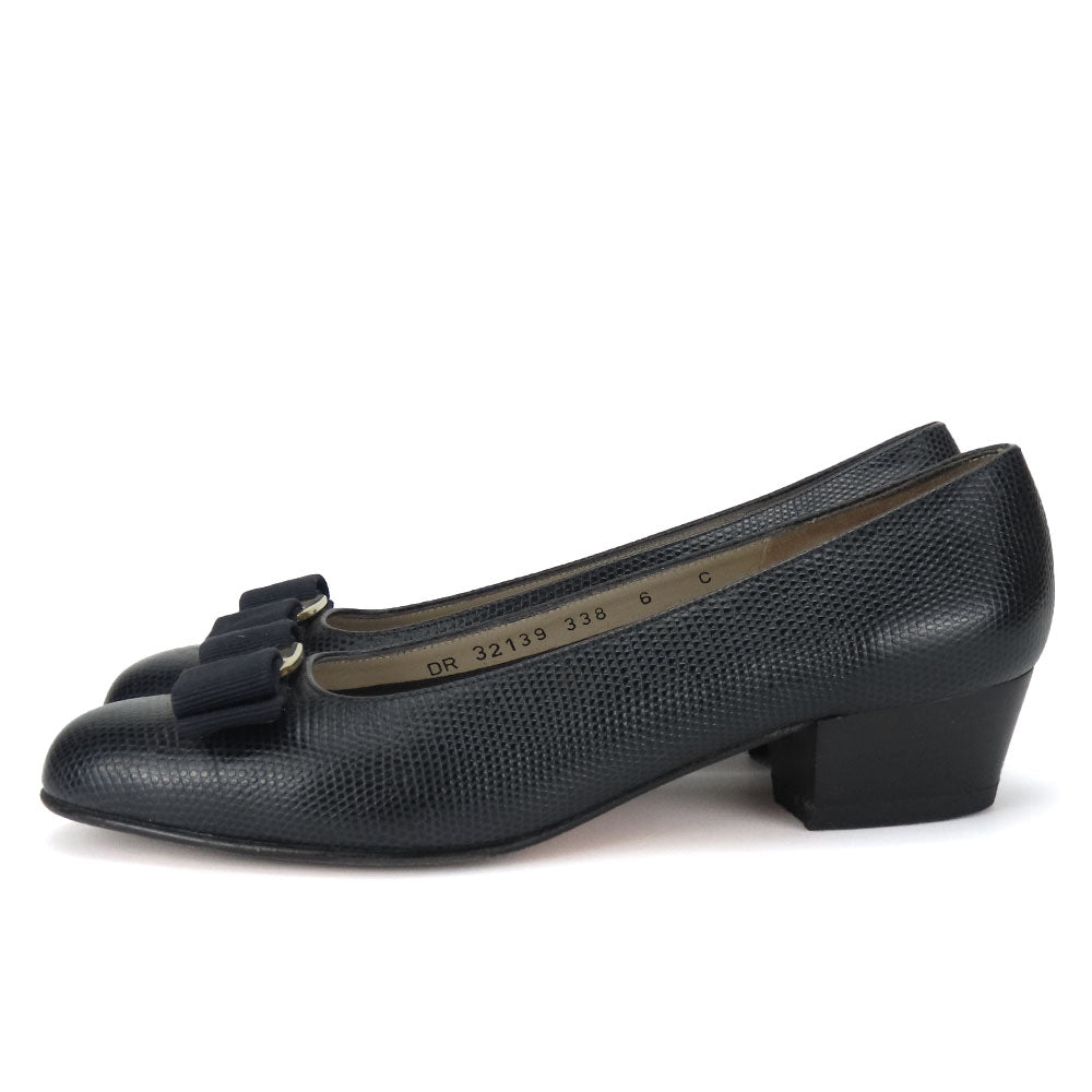 Salvatore Ferragamo Leather Vala Ribbon Pumps