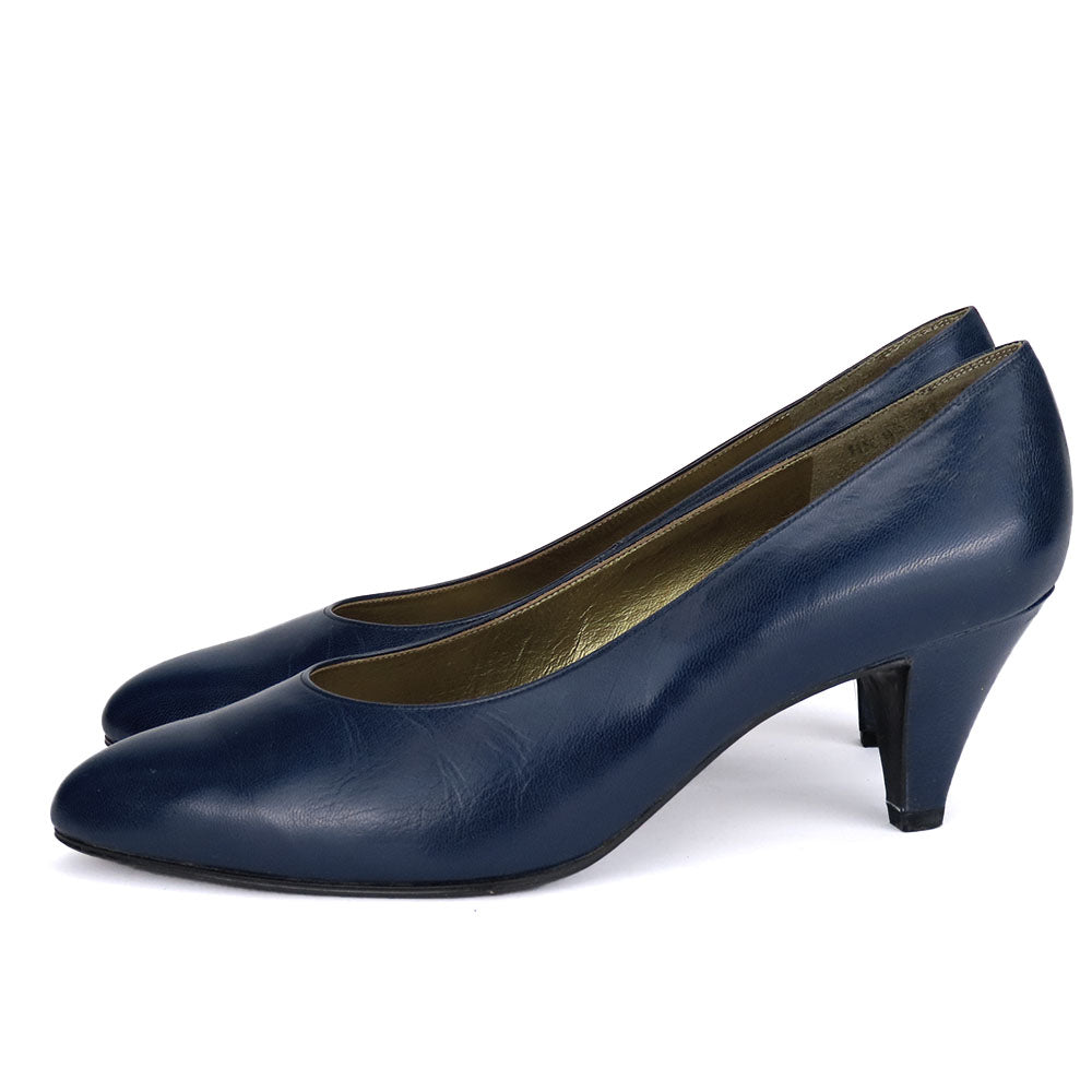 Yves Saint Laurent Leather Pumps Navy