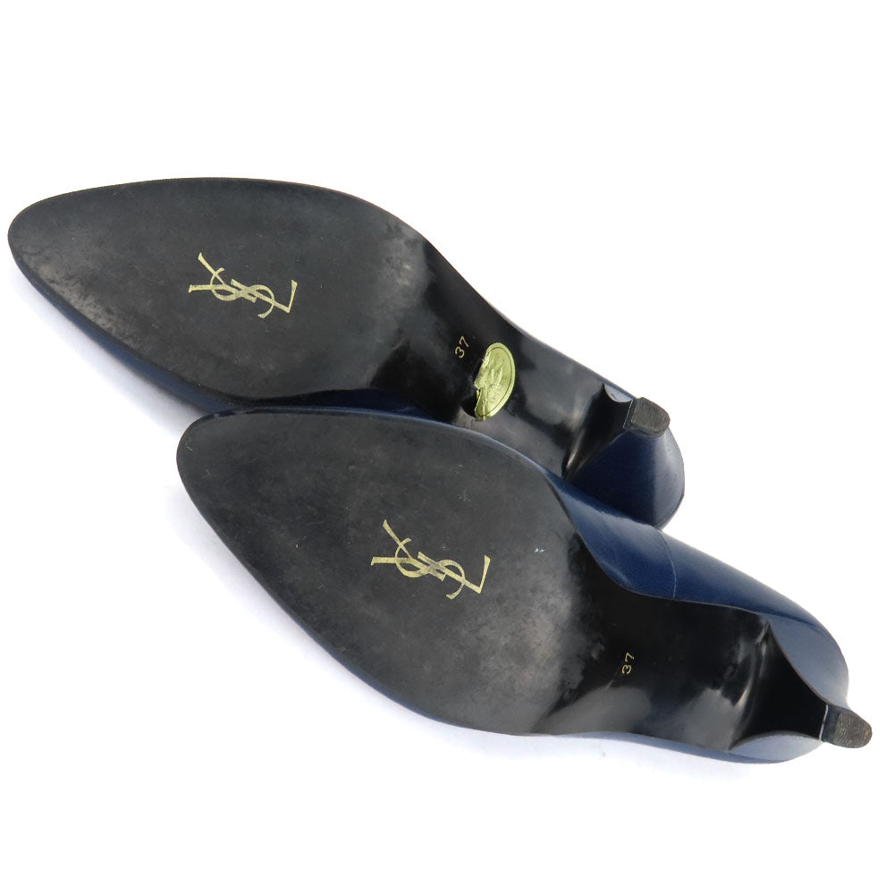 Yves Saint Laurent Leather Pumps Navy