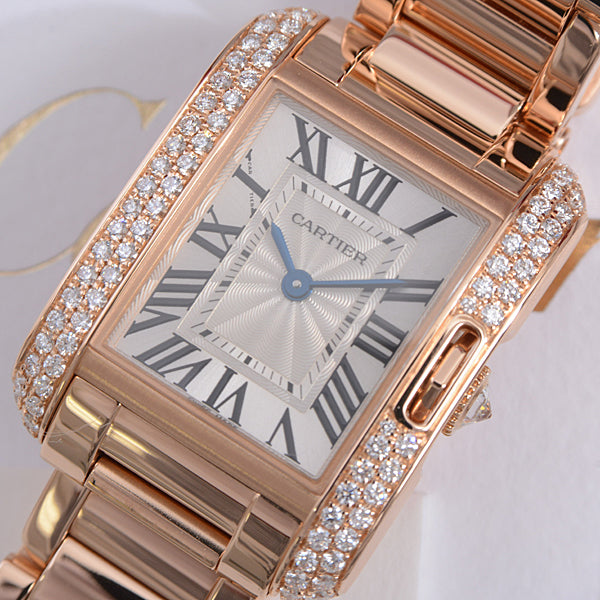 Cartier Tank Anglaise SM Diamond Bezel Quartz Watch WT100002 in Great Condition