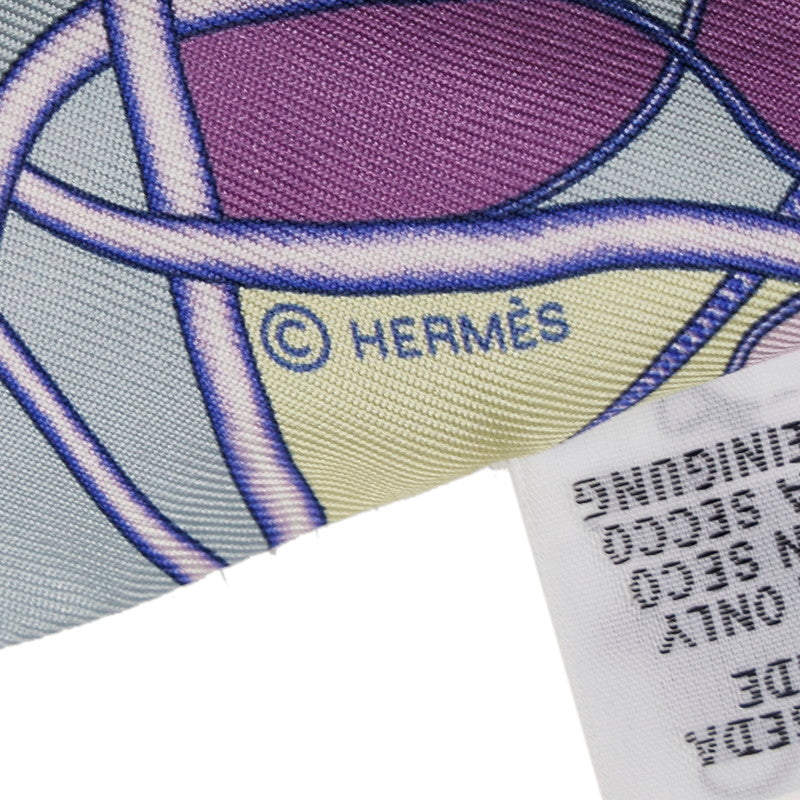 Hermes Silk Twilly Scarf Purple Multicolor in Great Condition