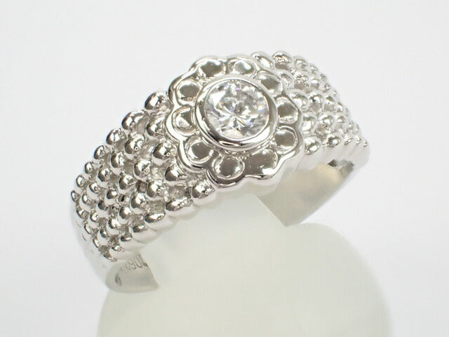 12th size Platinum Pt900 Design Ring with D0.28ct Diamond –Women's