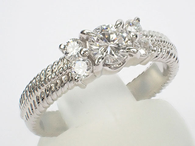 10th size Platinum Pt900 Design Ring with D0.322ct Diamond G VVS-2 - Women's