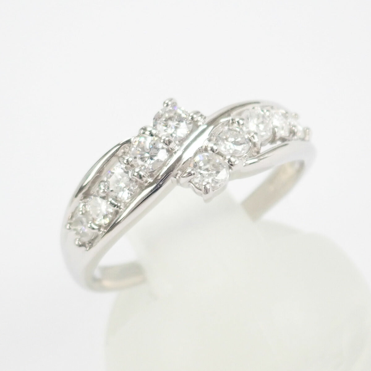[LuxUness]  Chic D0.50ct, Gauge 11 Ring - Platinum PT900 with Diamond, 11 Silver For Women【Pre-Owned】 in Excellent condition