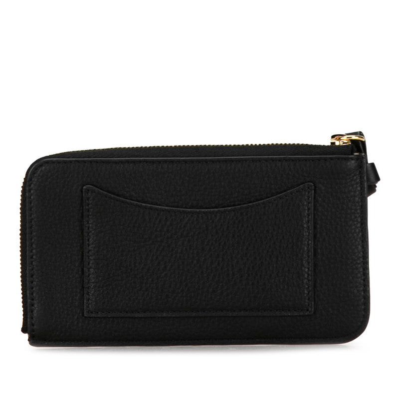 Chloe Leather Coin Case Black Gold