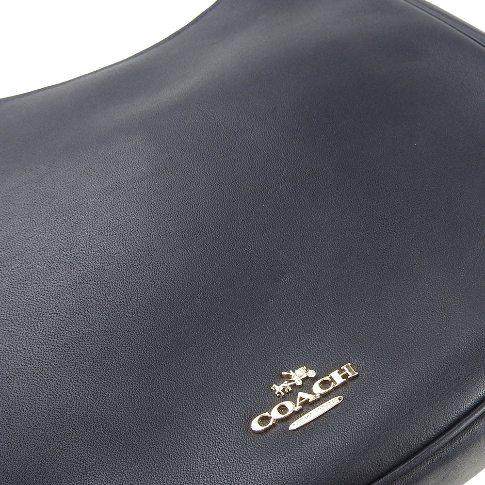 USED COACH Leather Shoulder Bag 54446 Navy