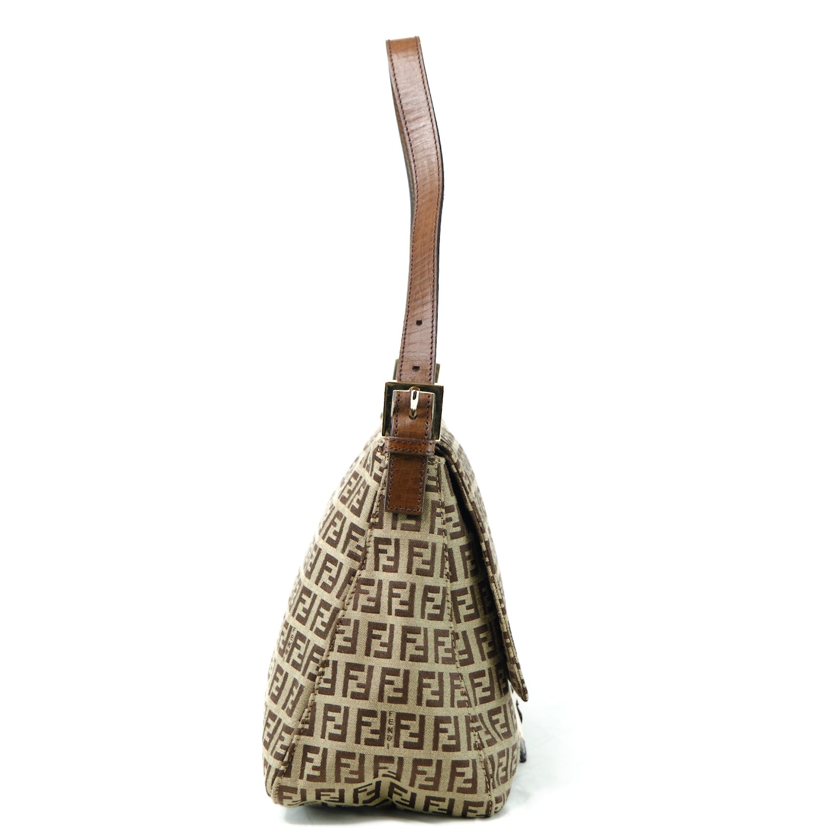 Fendi Zucchino Canvas Mamma Baguette Canvas Shoulder Bag 8BR001 in Very Good Condition