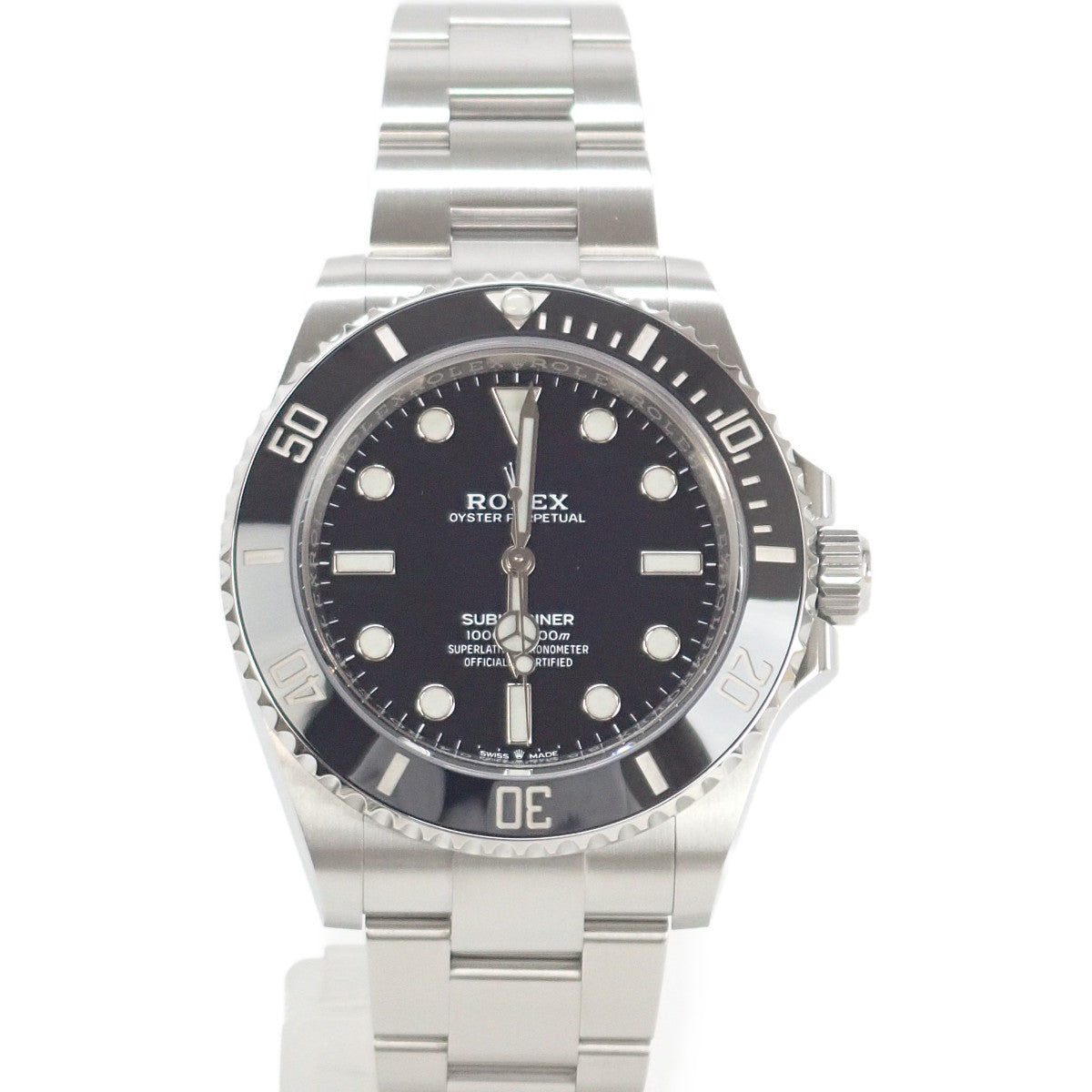 Rolex  Rolex Men's Submariner Non-Date Watch 124060 with Silver Dial, Stainless Steel (Pre-owned) 124060.0 in Excellent condition