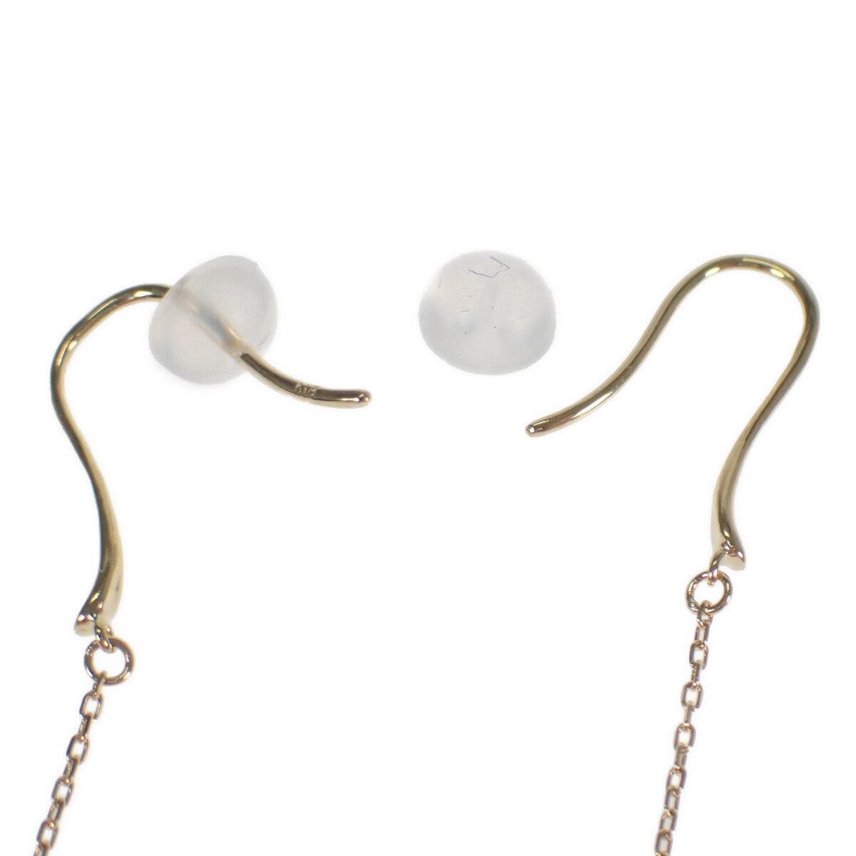 Ladies' K18YG Long Ball Design Gold Earrings – Used