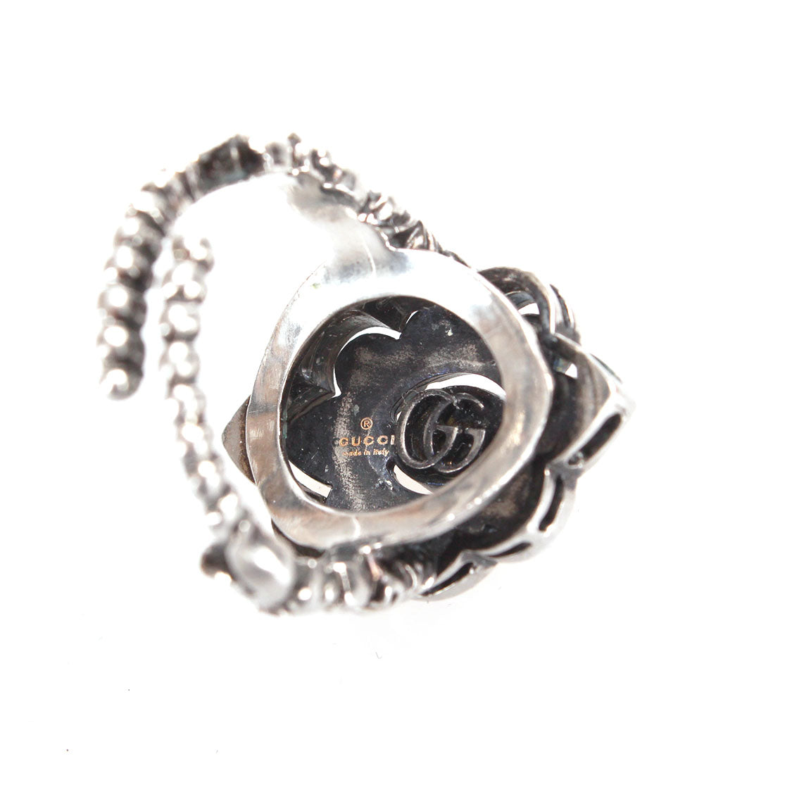 Gucci Crystal Ring Metal Ring in Great Condition