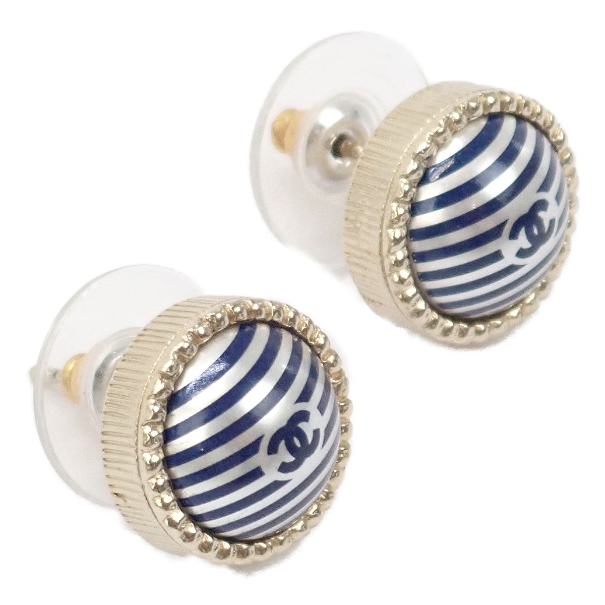 CC Round Stripes Stud Earrings AB0794