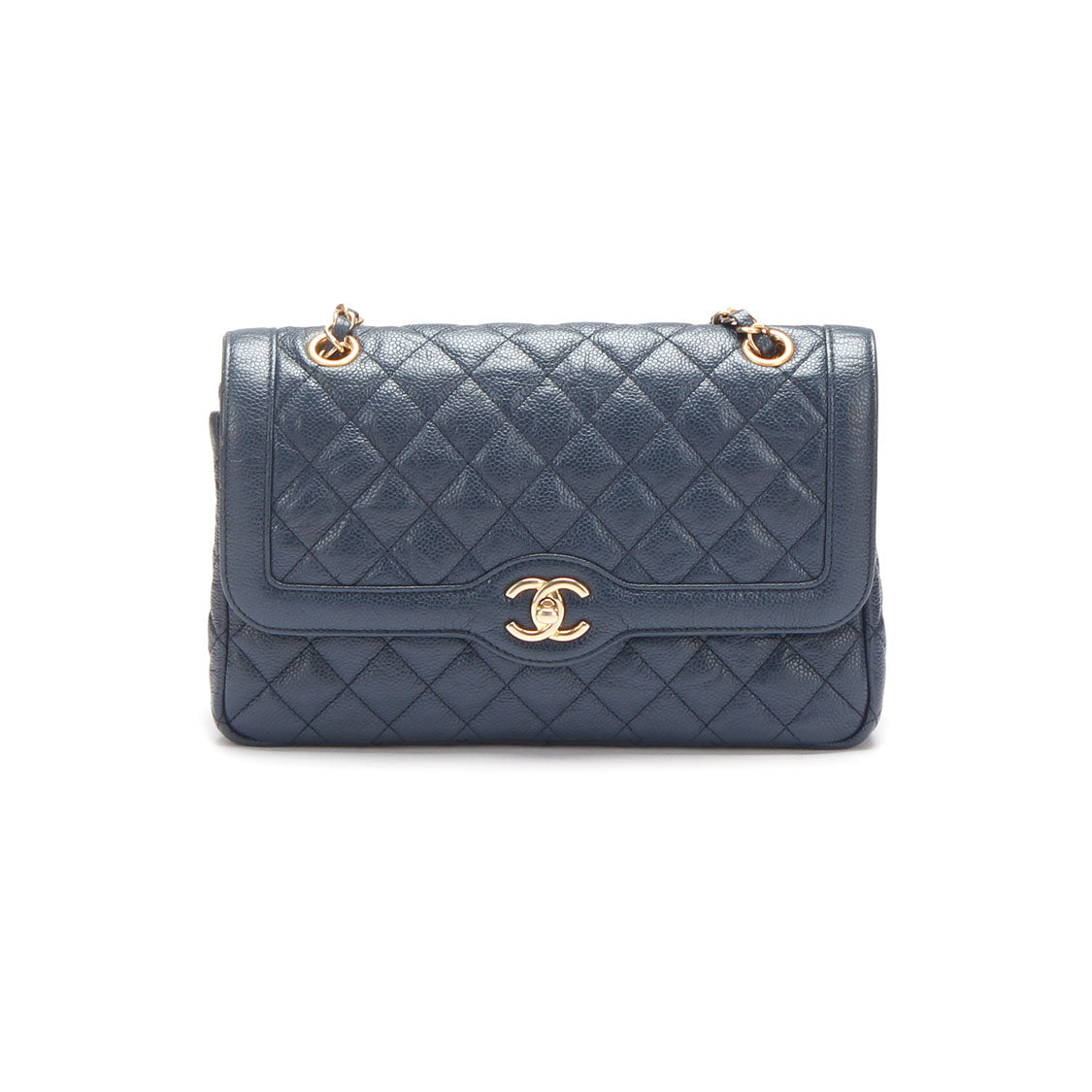 Chanel CC Quilted Caviar Flap Bag Leather Shoulder Bag in Good condition