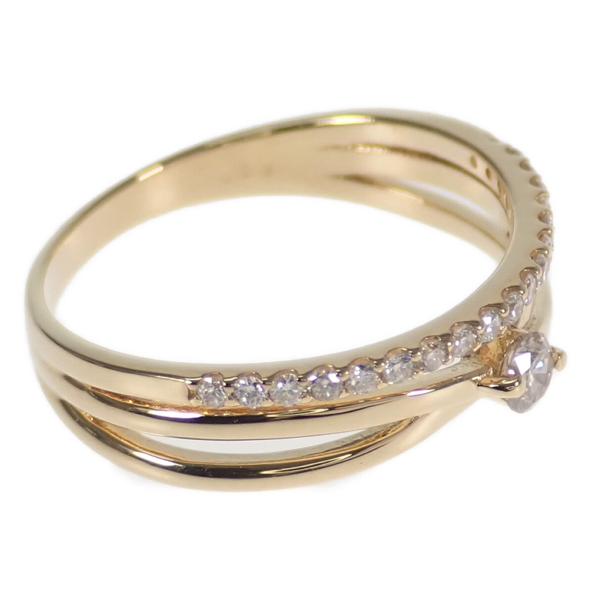 [LuxUness]  Graceful Design K18YG 0.20ct Diamond Ring Set in K18 Yellow Gold, Women's Size 11 in Gold   in Excellent condition