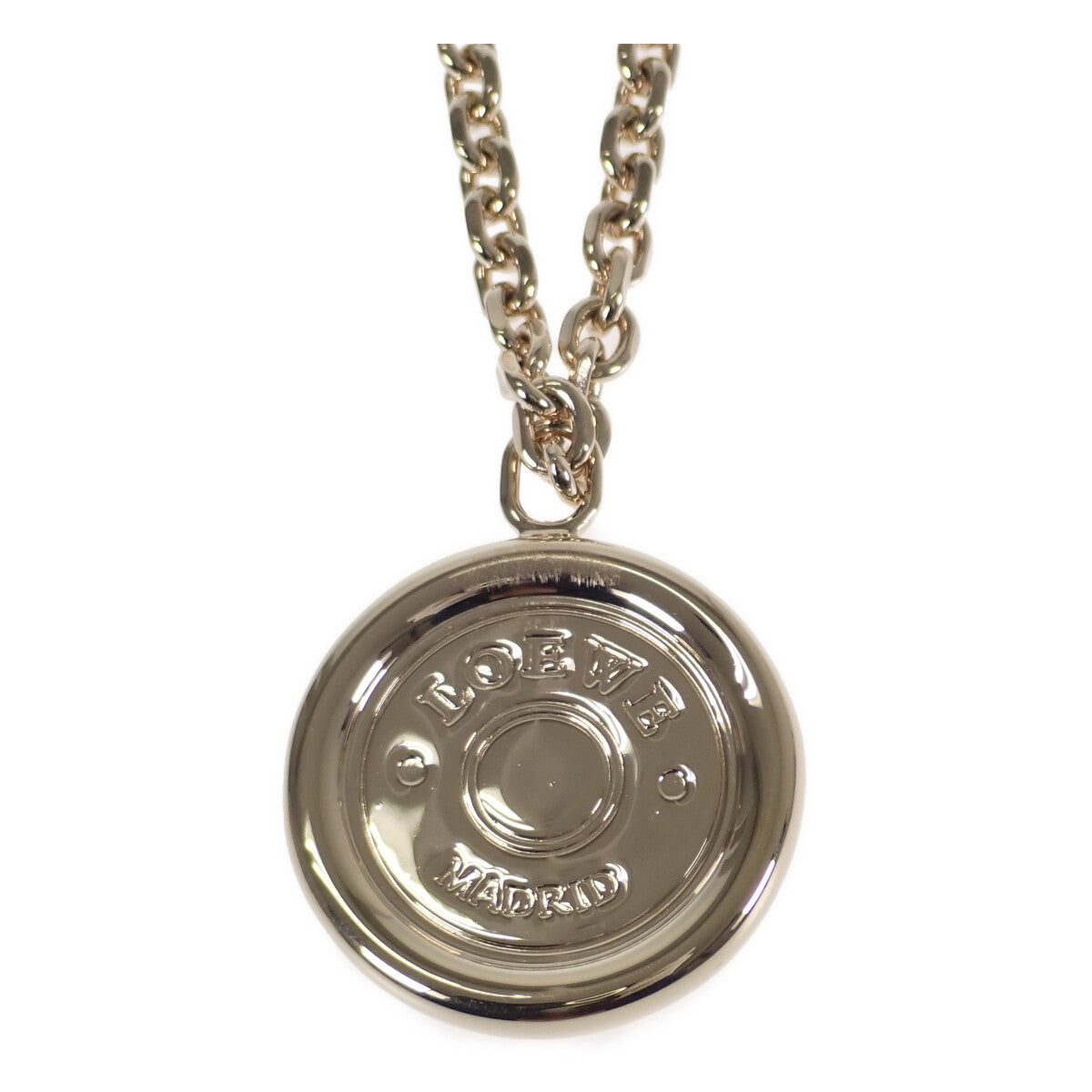 Loewe Coin Pendant Necklace Metal Necklace in Excellent condition