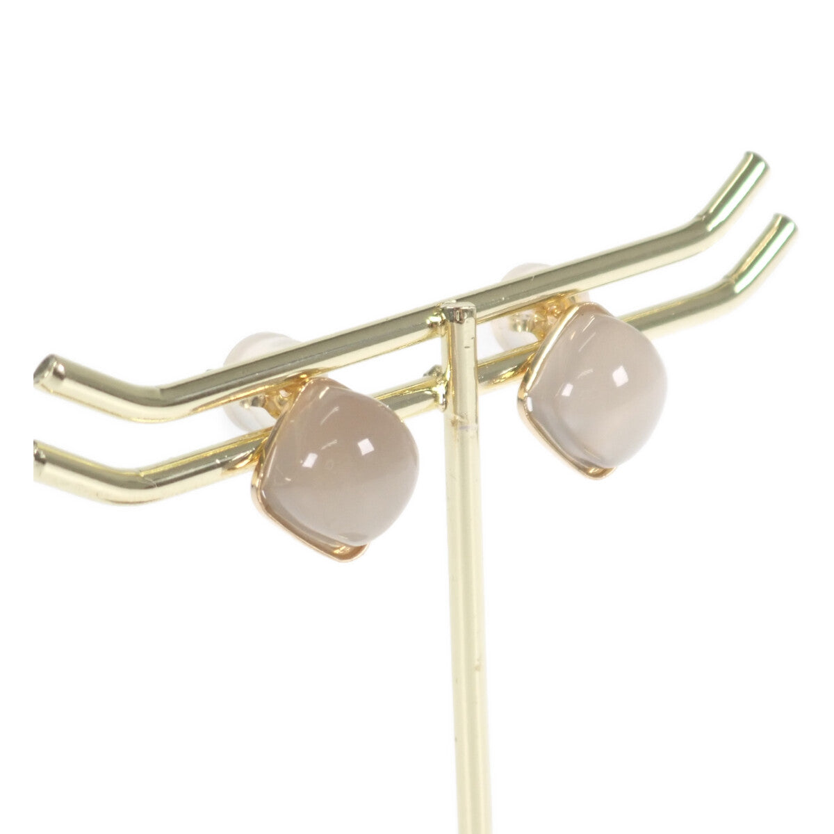 K18 Yellow Gold & Grey Moonstone Earrings for Women - New & Unused