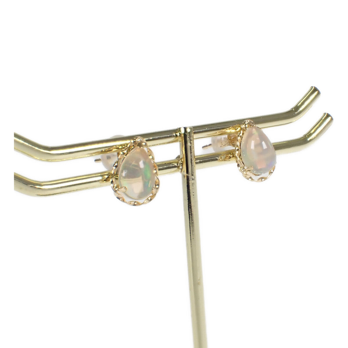 [LuxUness]  Women's 0.45ct Water Opal Design Earrings in K18 Yellow Gold, Gold, Never Used, Pre-owned in Brand new