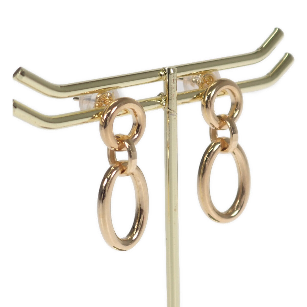 [LuxUness]  Women's Oval Design Earrings in K18 Yellow Gold, Gold, Never Used, Pre-owned in Brand new