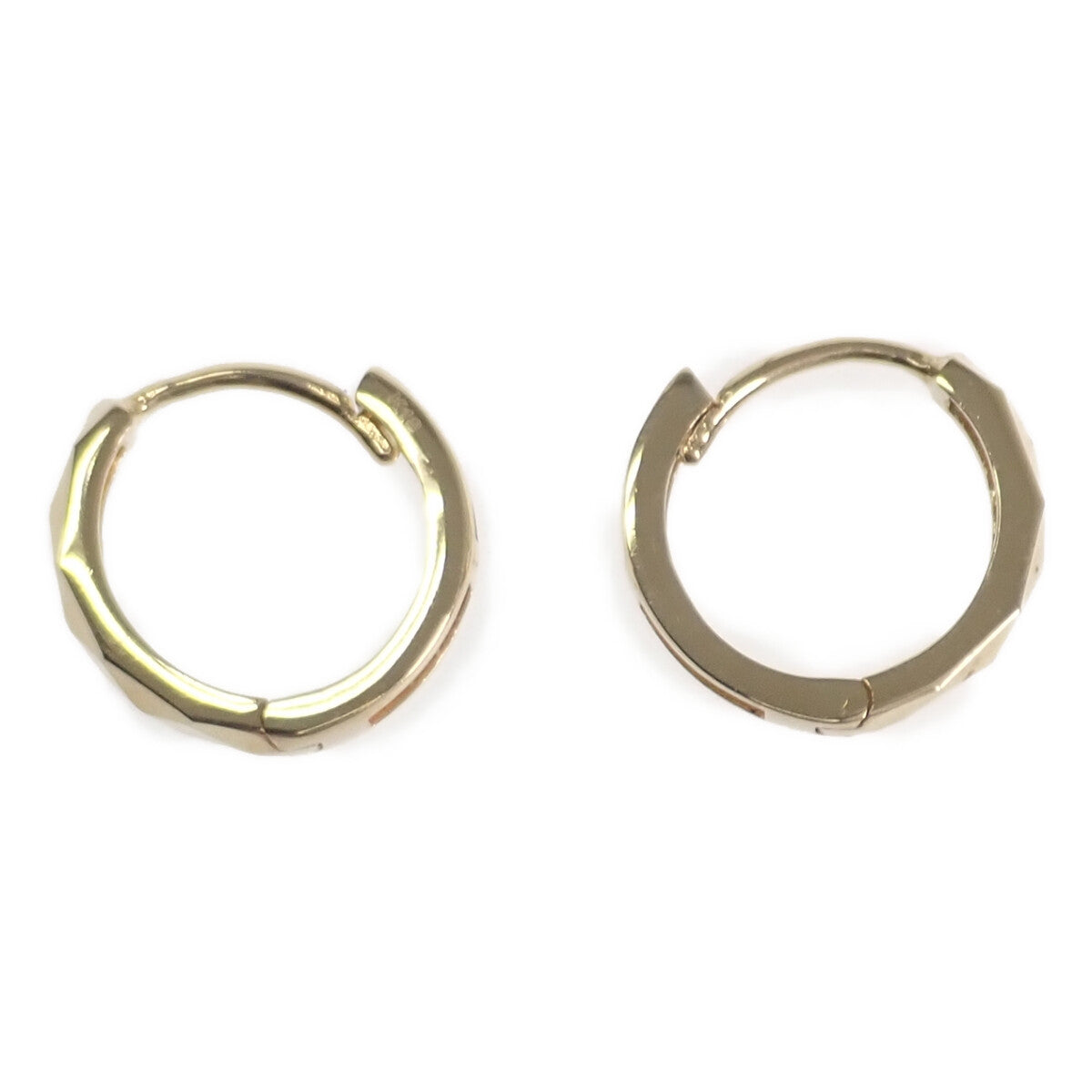 LuxUness  K18 Yellow Gold Design Hoop Earrings for Women - Unused Preloved in Brand new