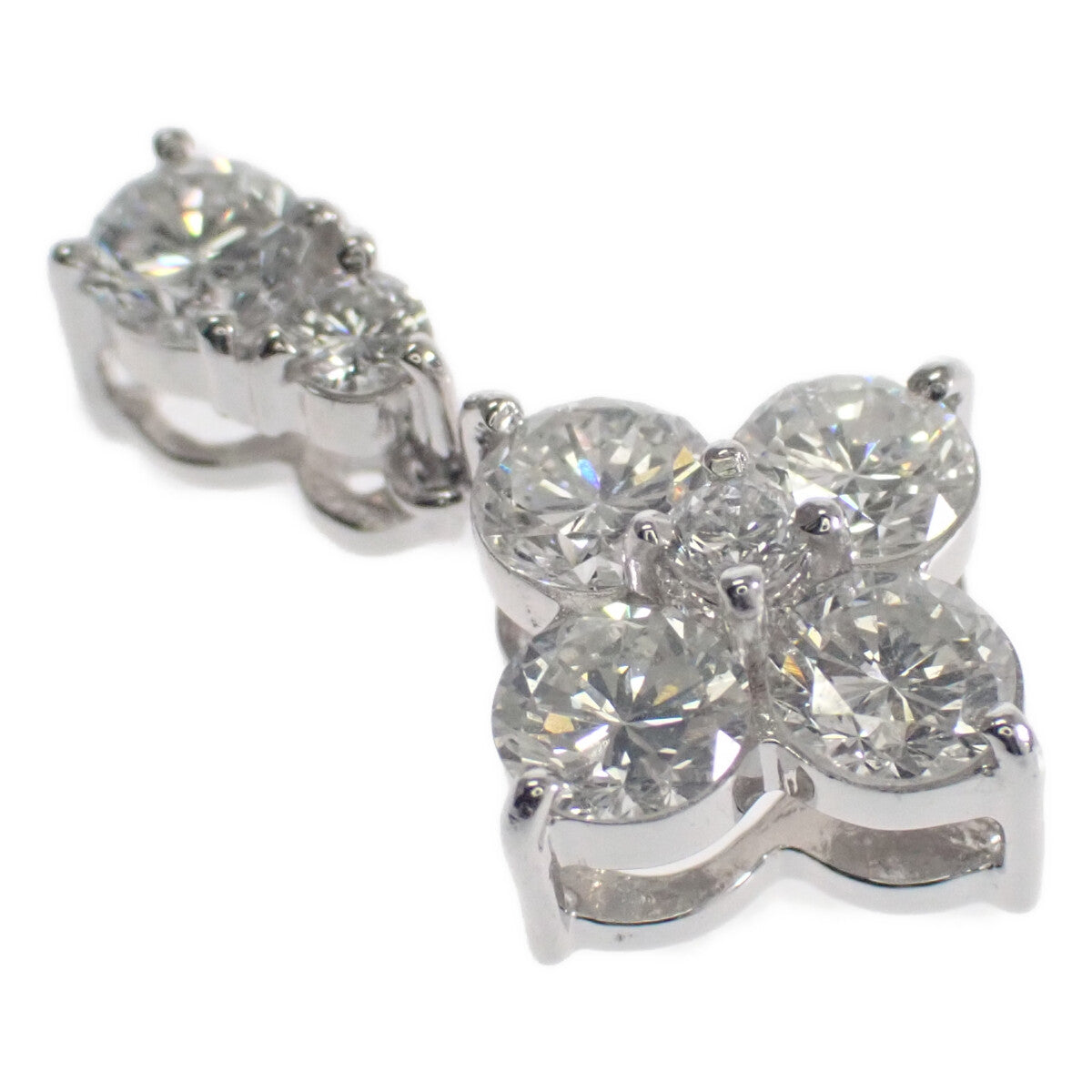 [LuxUness]  Platinum Pt900 Lumbus Design Pendant Top with 1.00ct Diamond for Women in Excellent condition