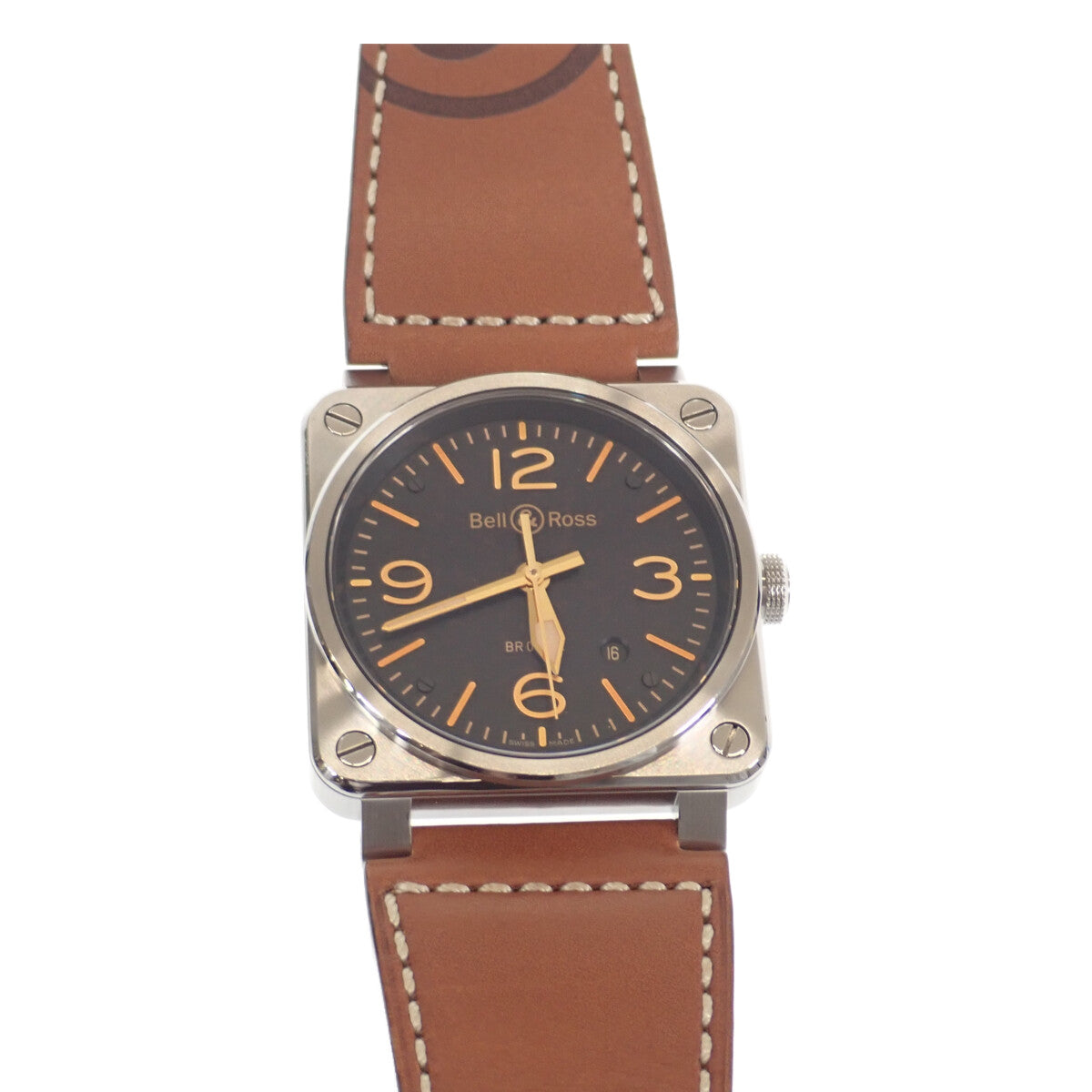 Other  Bell & Ross Golden Heritage Men's Watch with Stainless Steel Case and Black Leather Strap  BR03-92GOLDENHERI-CA in Excellent condition