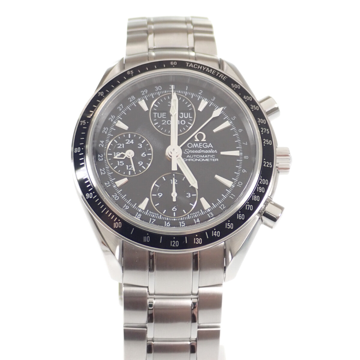 Omega Speedmaster Day-Date Triple Calendar Stainless Steel Men's Watch with Black Dial 3220.5