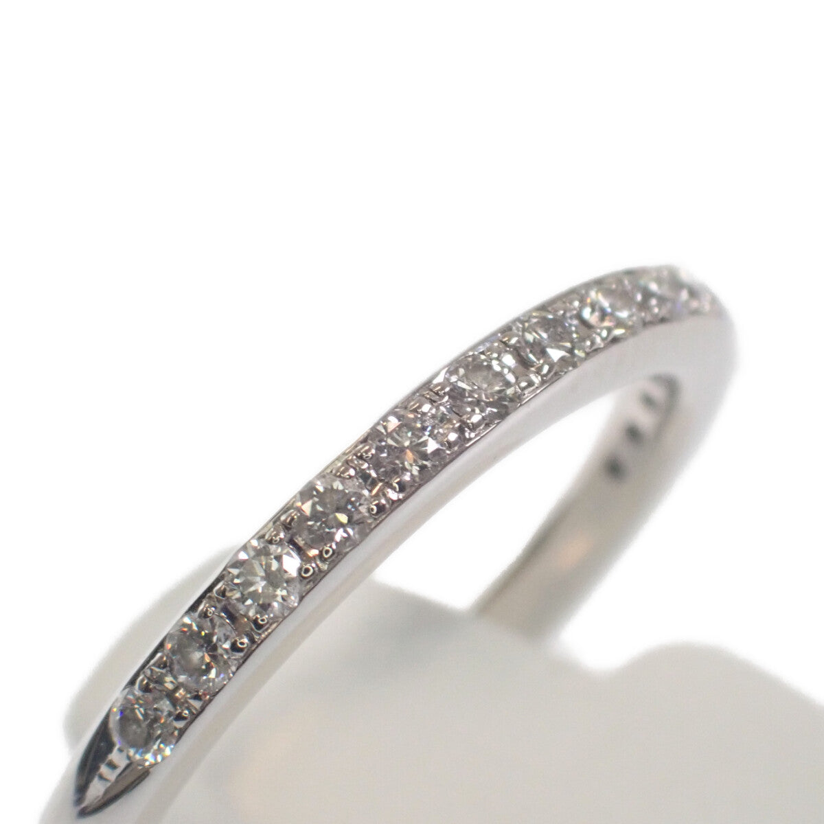 Half Eternity Design Ring in PT900 Platinum with 0.21Ct Diamonds, Size 10 - Silver, for Women- Classic and Elegant- (Pre-owned)