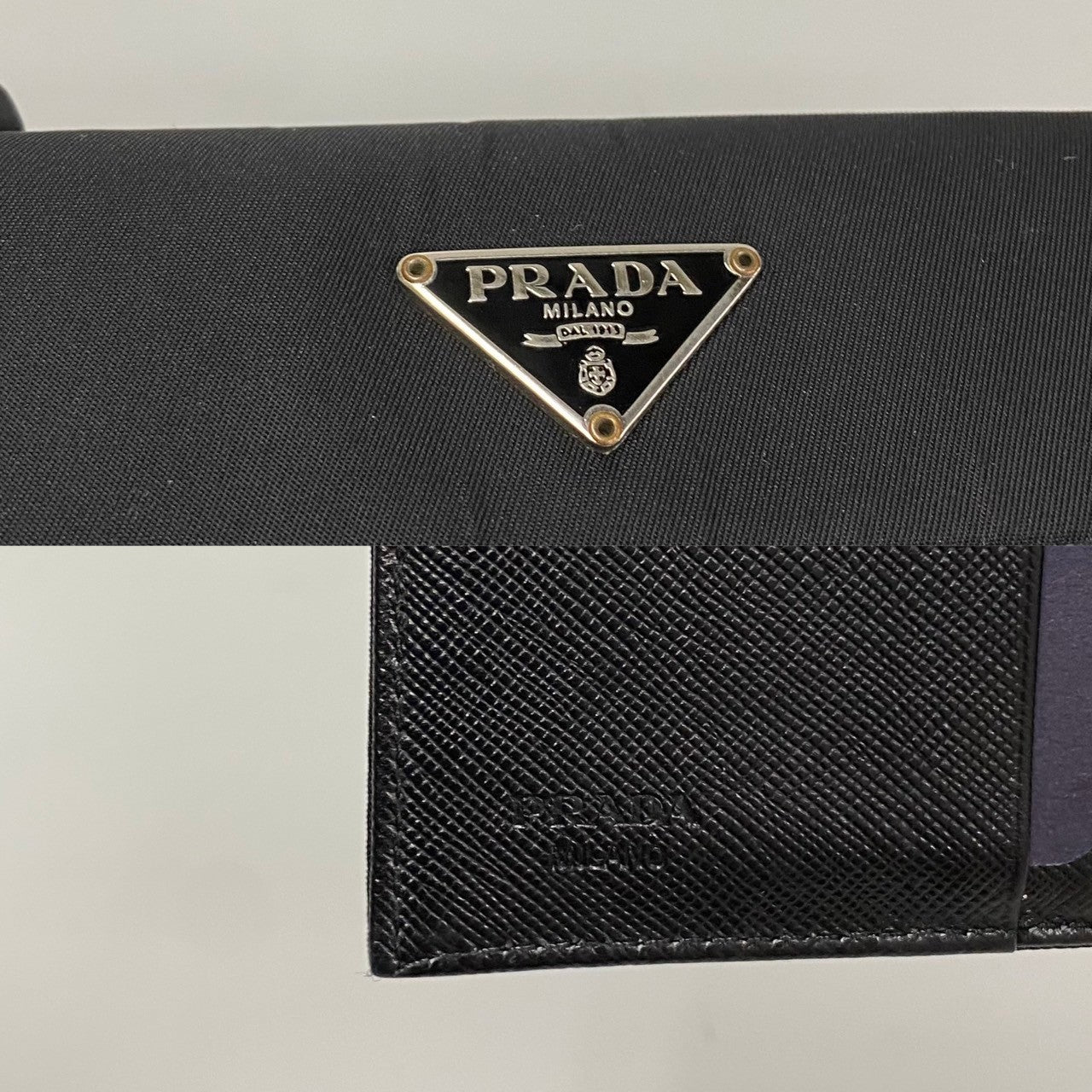 Prada Tessuto Compact Wallet  Canvas Short Wallet in Good condition