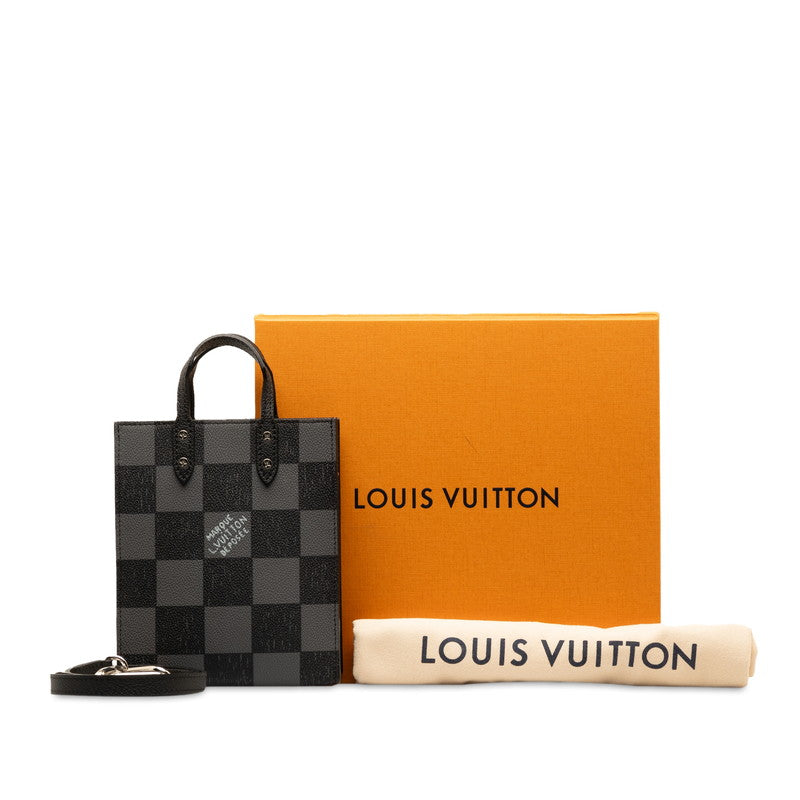 Louis Vuitton Damier Checkerboard Sac Plat XS Leather Tote Bag N60479 in Excellent condition