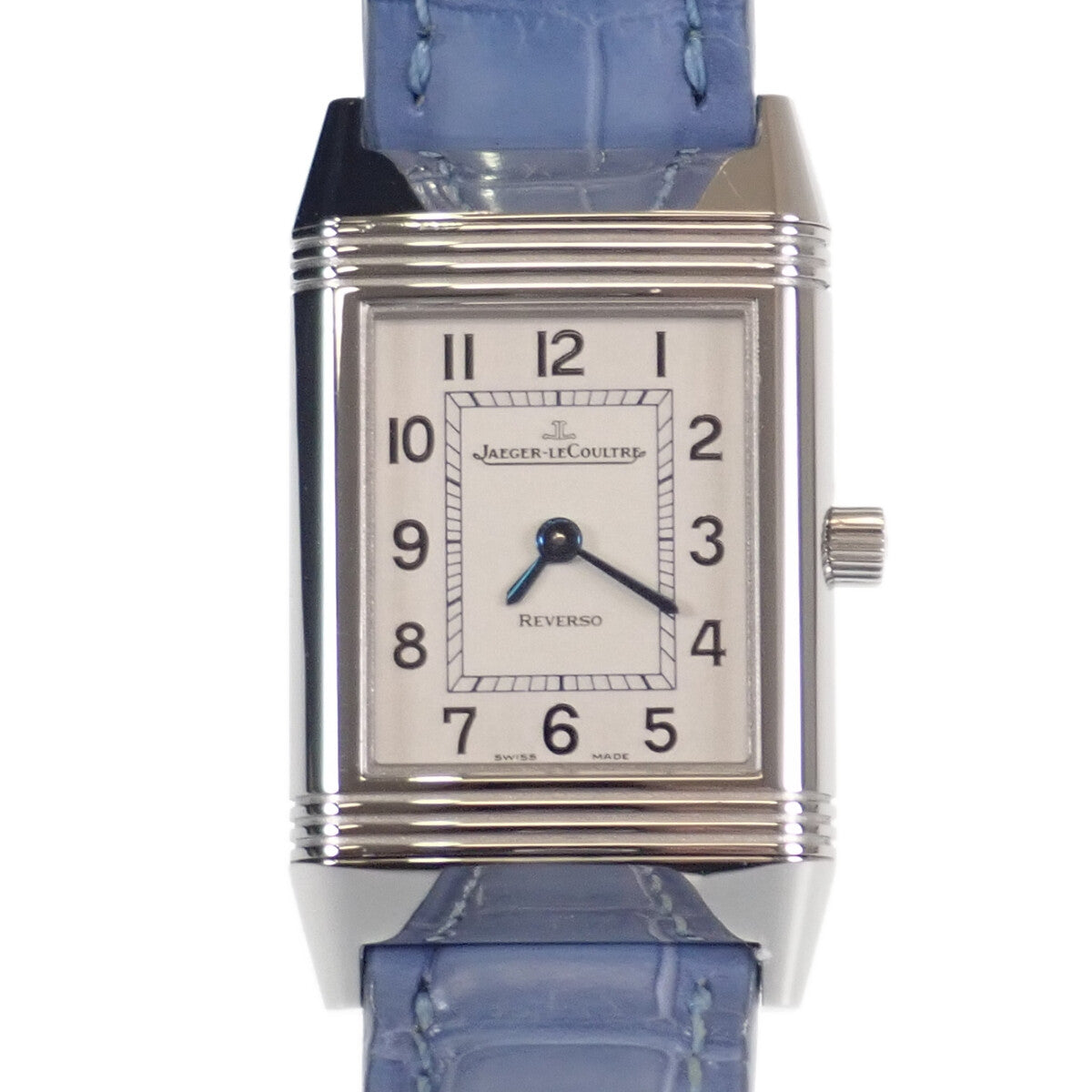 JAEGER-LECOULTRE Reverso Ladies Watch with SS, Blue Leather & Silver Dial - Preloved  Q2618412