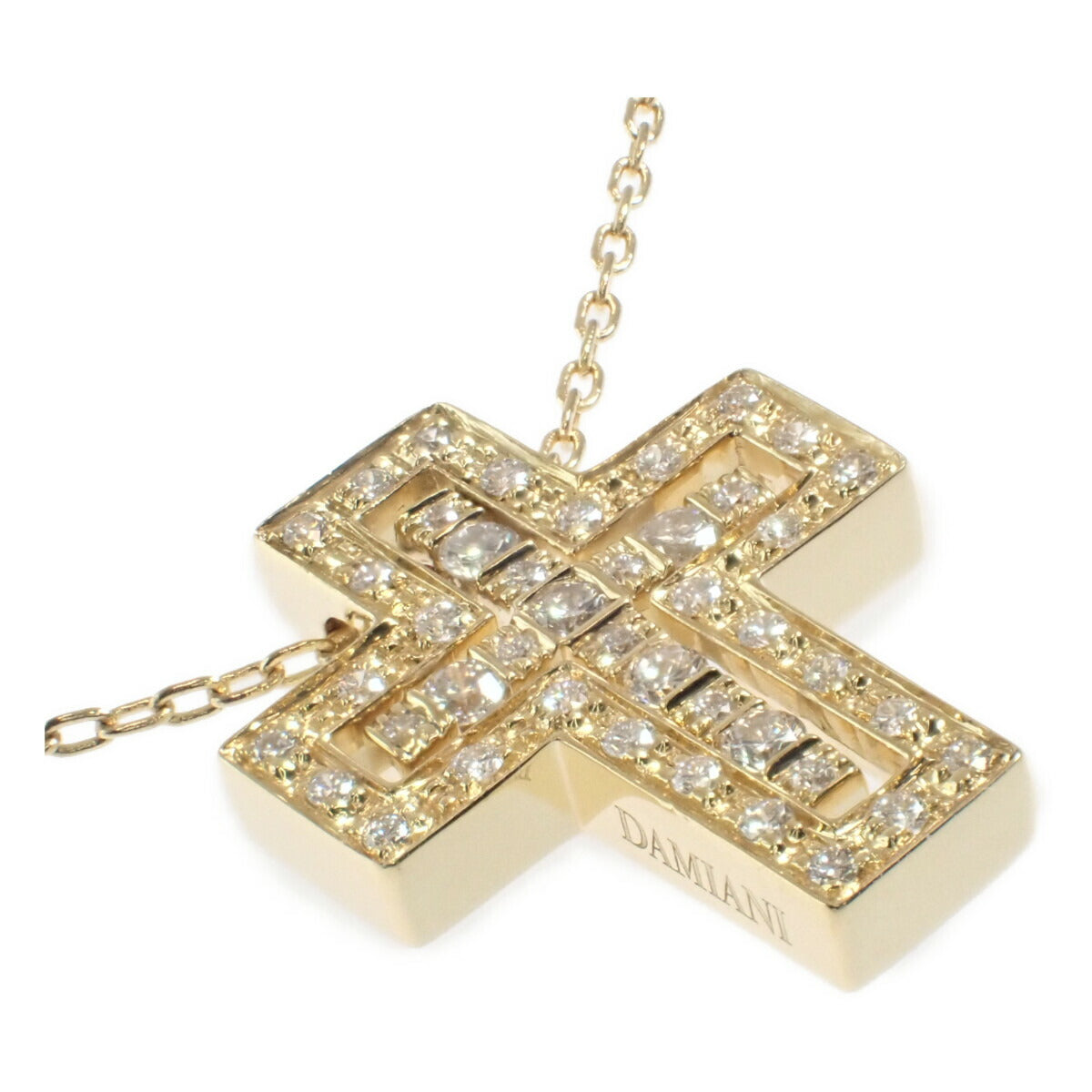 Damiani Bell Epoch D0.17ct XXS Size Cross Necklace in K18 Yellow Gold & Diamond for Women (Used) 2.0083571E7