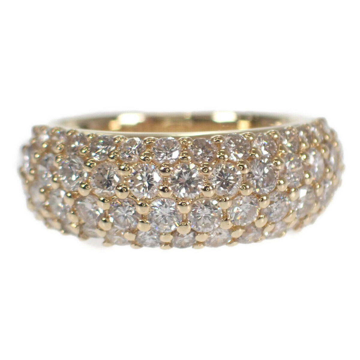[LuxUness]  K18YG Pave Ring D1.50ct - Gold & Diamond Elegance, Size 9 in Excellent condition