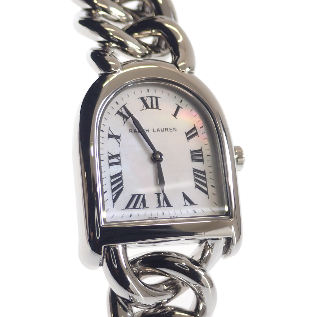 Other  Ralph Lauren Stirrup Petit Link Women's Watch in Silver Stainless Steel with Mother of Pearl Dial - Preloved RLR0040001 in Good condition