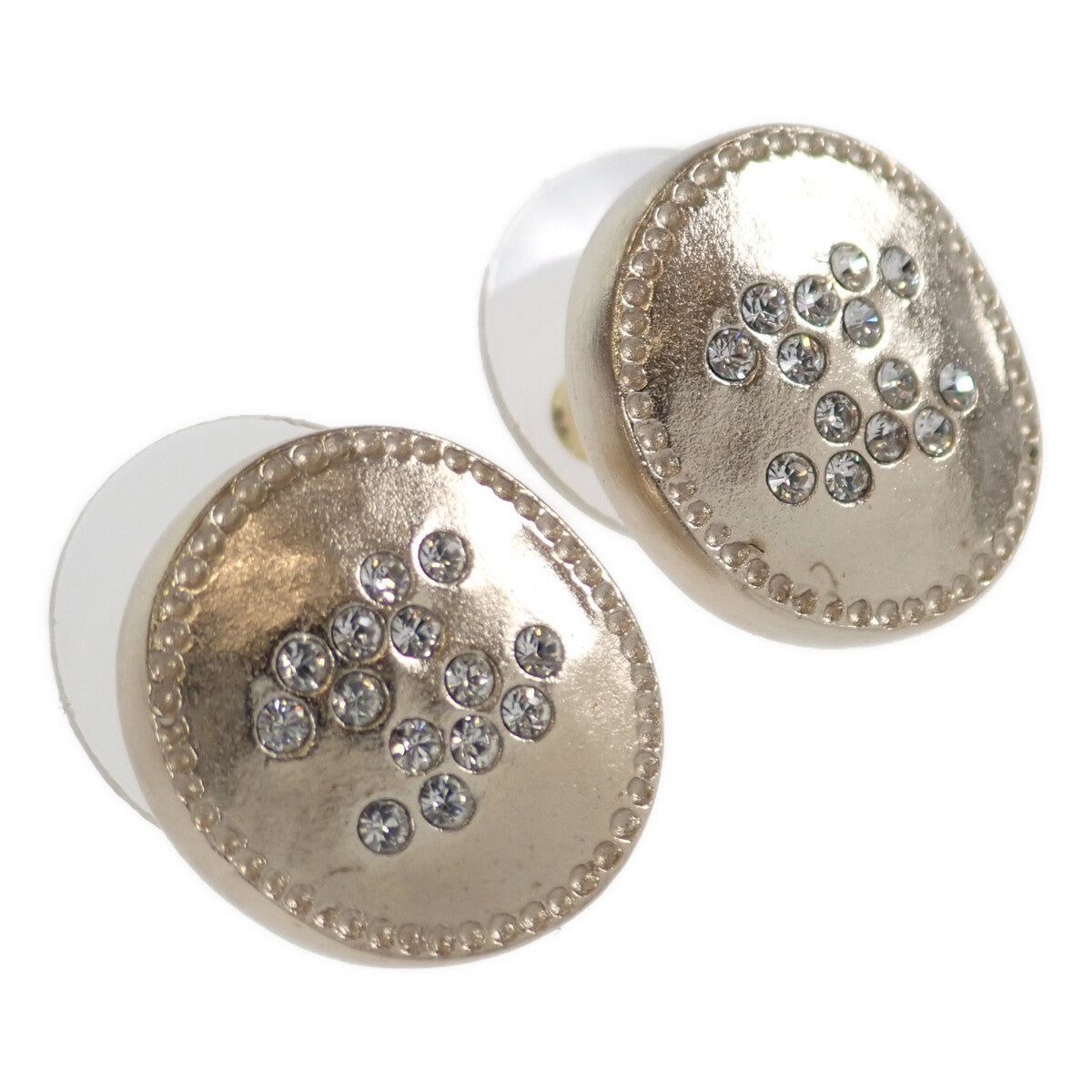 Chanel CC Round Studded Earrings  Metal Earrings in Good condition