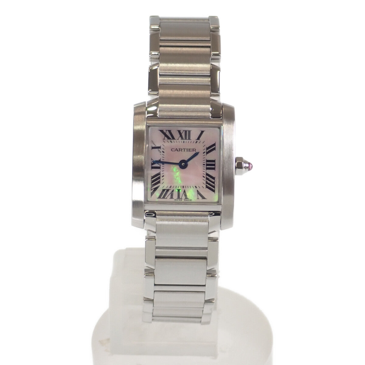 Cartier Tank Francaise SM Women's Wristwatch W51028Q3, Stainless Steel, Pink Shell Dial - Used Condition W51028Q3
