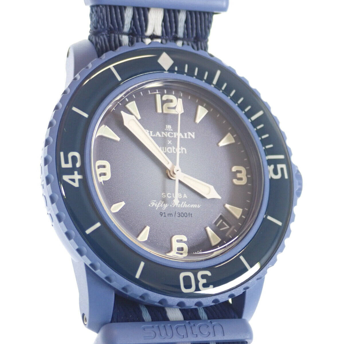 Blancpain Fifty Fathoms Atlantic Ocean Men's Wristwatch SO35A100, Nylon/Bioceramic, Blue Dial - Used Condition SO35A100
