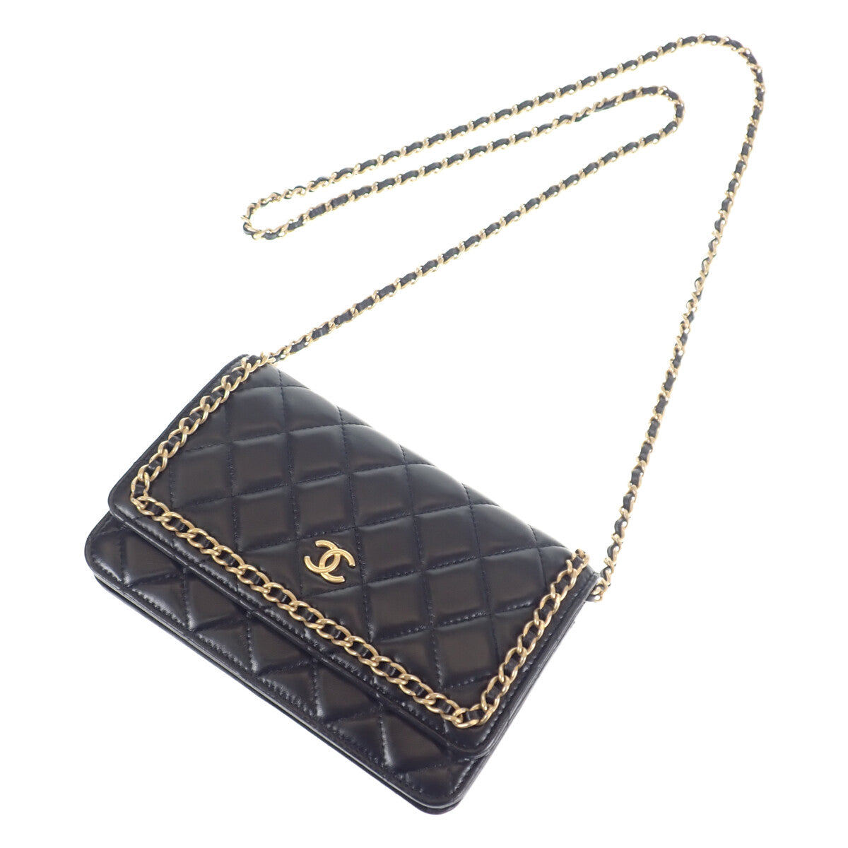 Chanel CC Quilted Chain Around Wallet On Chain  Leather Other AP0674 in Excellent condition
