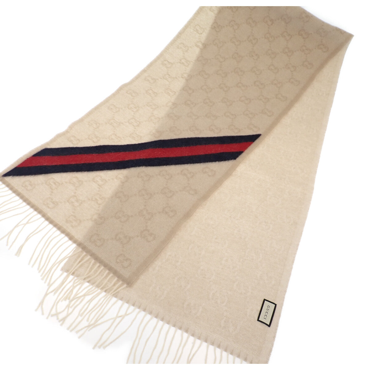 Gucci GG Muffler Wool Scarf  Canvas Scarf 570603 3GB18 9568 in Excellent condition